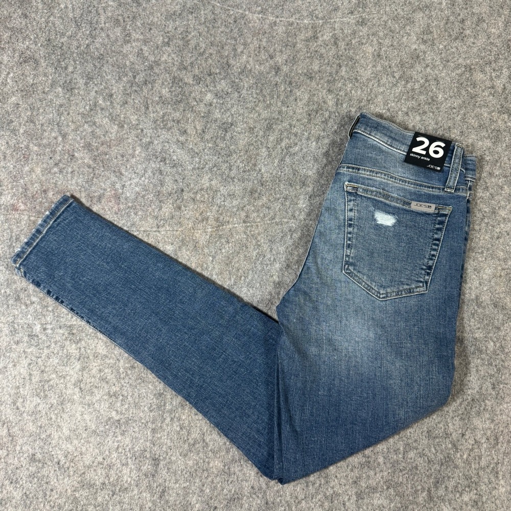 Joes Jeans Skinny Ankle Distressed Medium Wash Denim Jeans Womens 26 JCLBSTRE